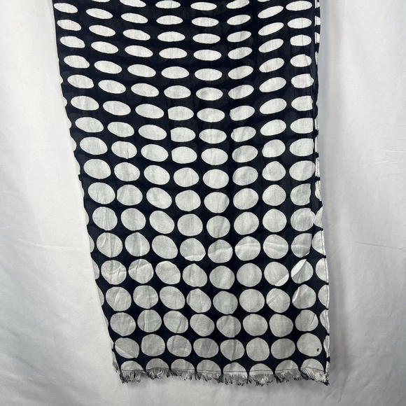 Talbots Women’s Black & White Scarf Wrap Polka Dots Classic Boho Lightweight - Picture 3 of 10